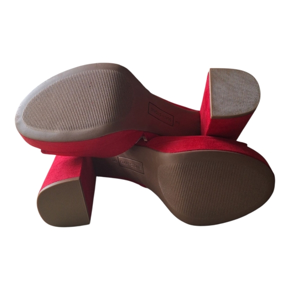 🎁Sun + Stone Red Platform Heels with Block Heel Size 9M - Picture 5 of 7